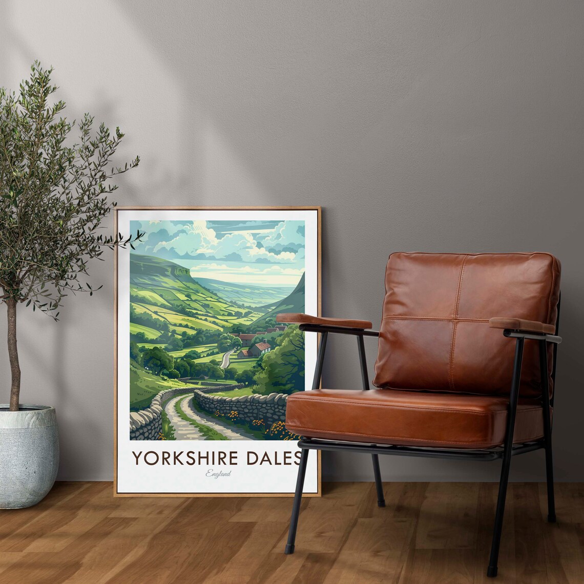 Yorkshire Dales Vintage Style Travel Poster - Image 2