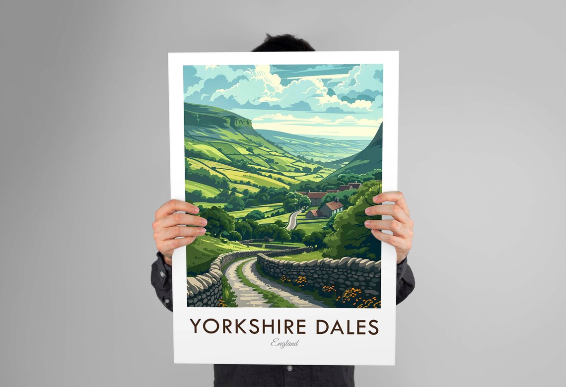 Yorkshire Dales Vintage Style Travel Poster - Image 3