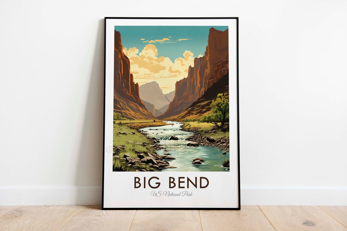 Big Bend National Park Texas Desert River Sunset Travel Poster - Image 3