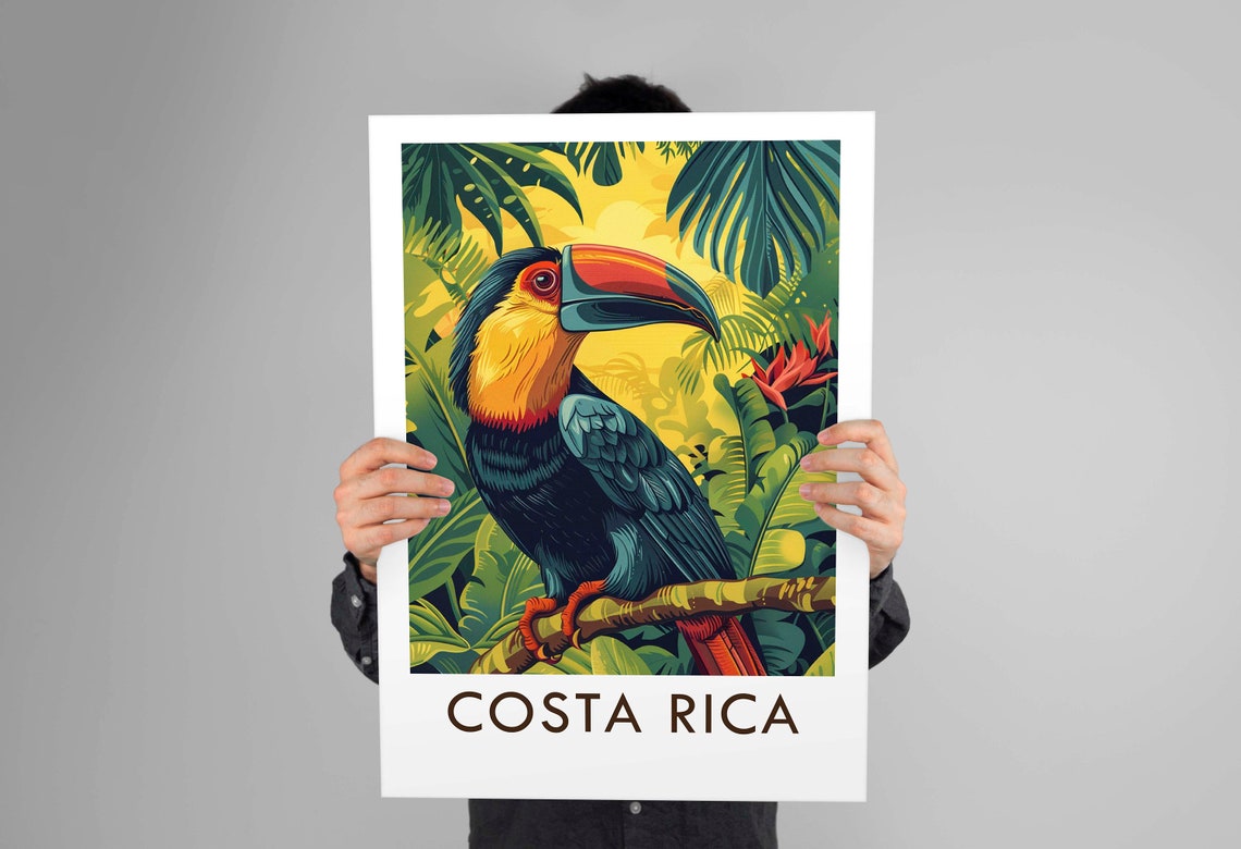 Costa Rica Rainforest Vibrant Colorful Toucan Tropical Bird Poster - Image 2