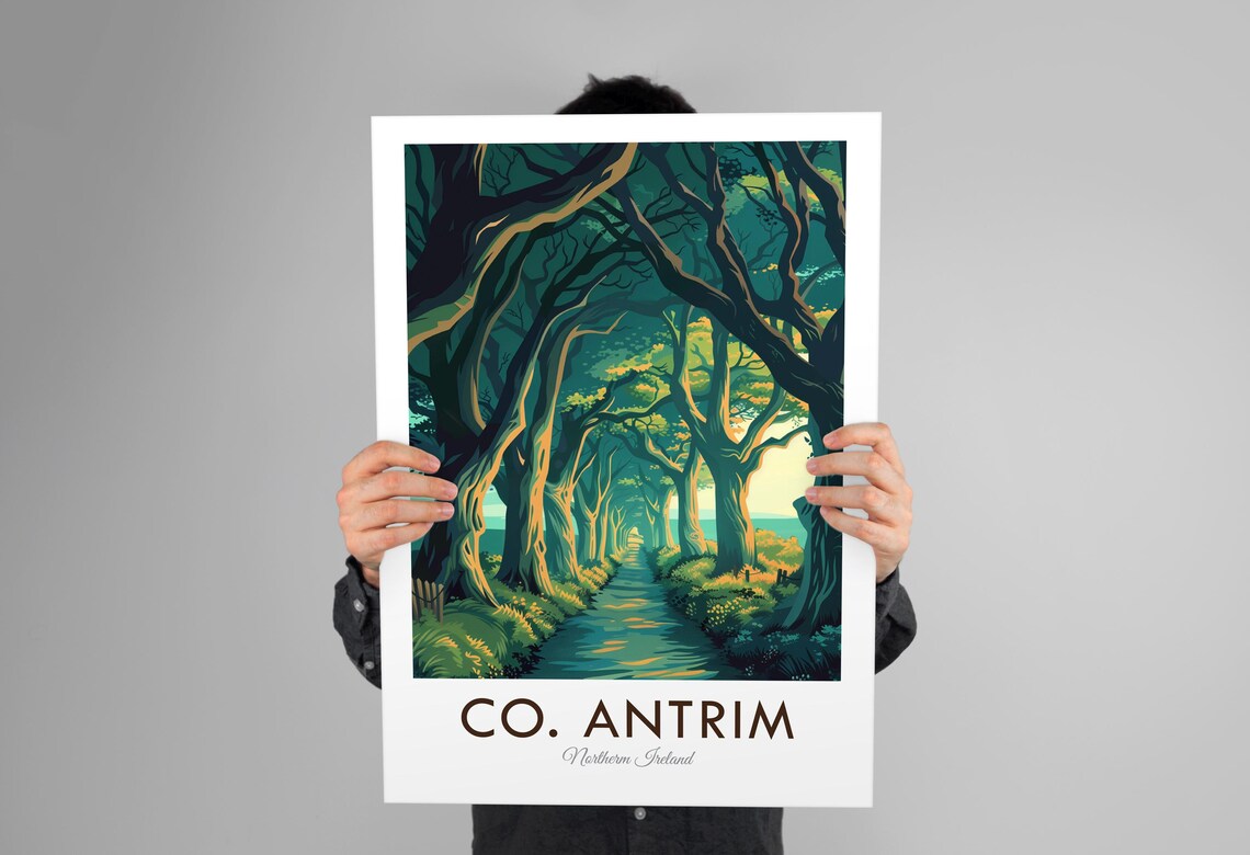 The Dark Hedges Vintage Travel Poster, Northern Ireland - Image 3