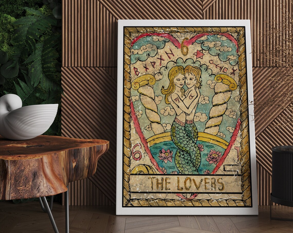 Tarot Card Print Wall Art Tarot Card The Lovers Tarot Cards Print Tarot Print Tarot Card Wall Print Tarot Card Wall Art Tarot
