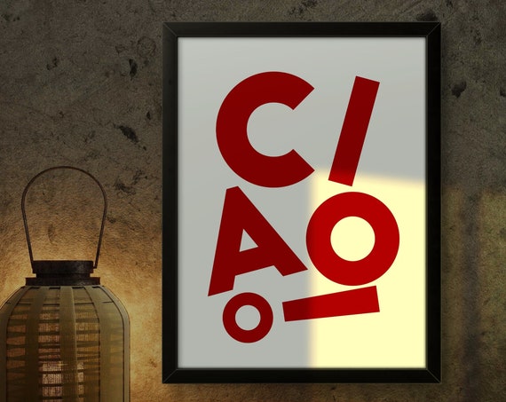 Ciao Red Poster Bold Modern Art Red White Home Decor Conversation Starter For Living Room Unique Gift