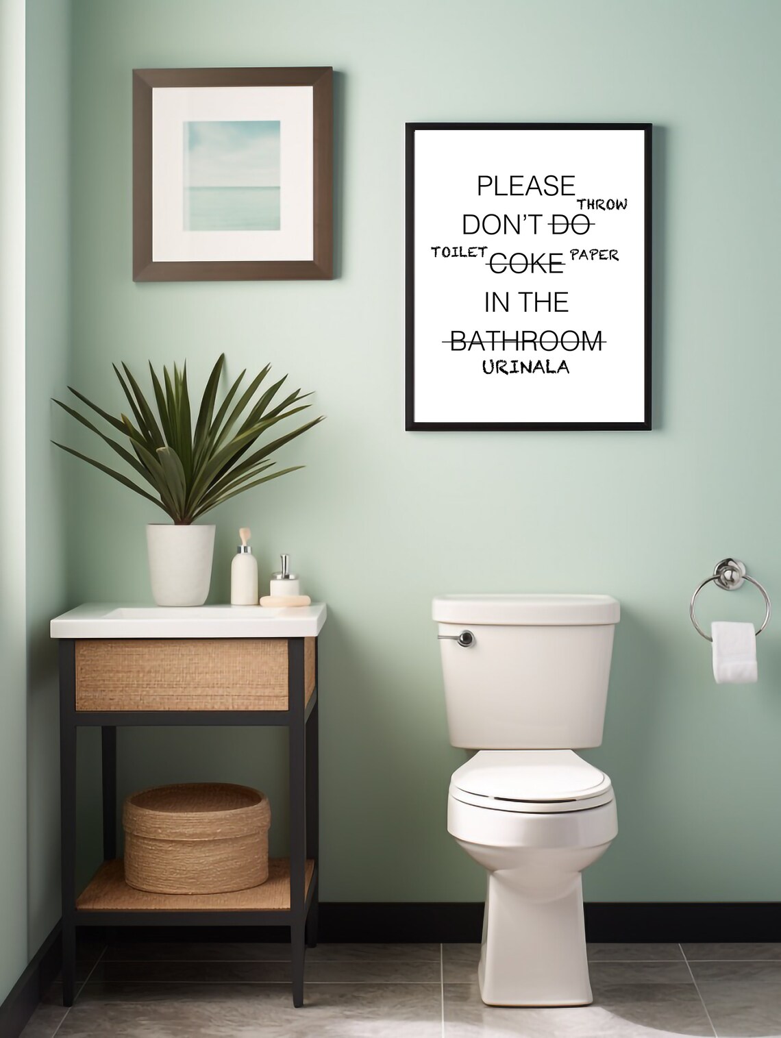 Funny Toilet Paper Sign Quote Poster Bathroom Humor Wall Decor - Image 2