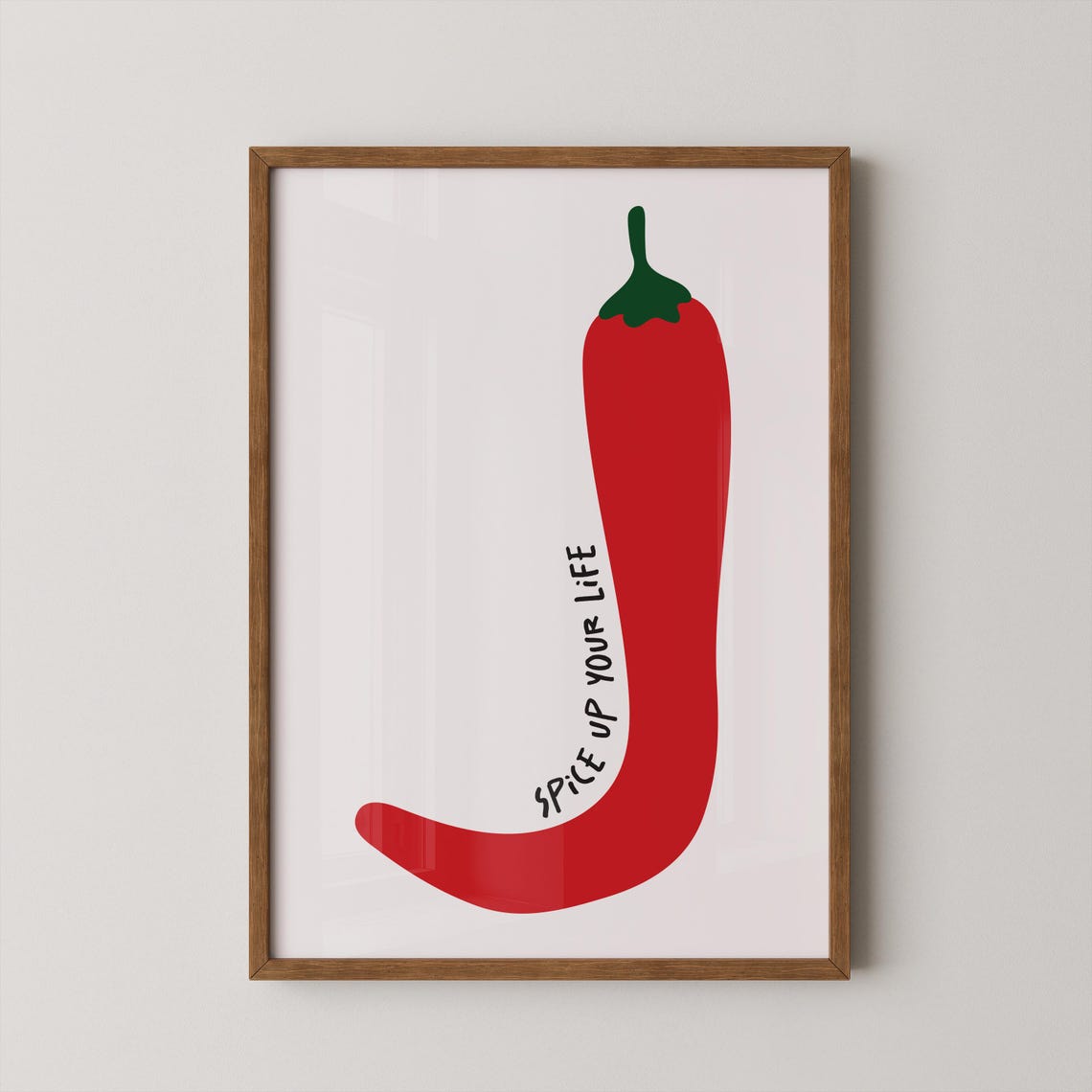 Spice Up Your Life Bold Red Chili Pepper Kitchen Decor Poster
