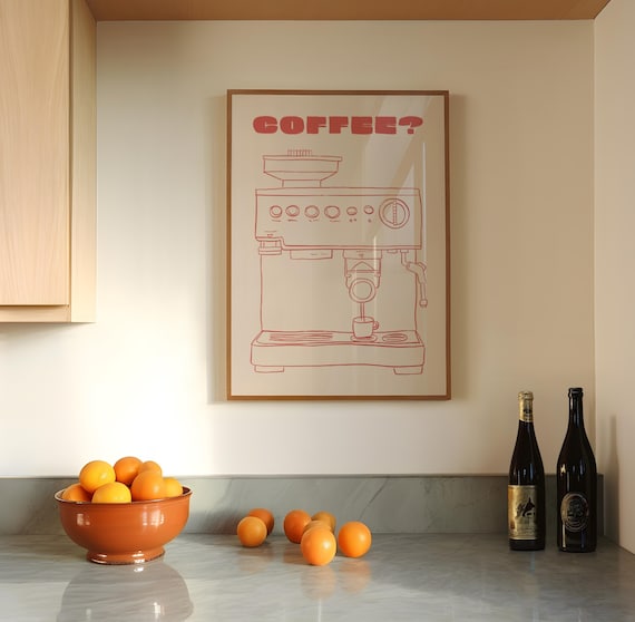 Coffee Print Art Club Gift Poster, Flat White