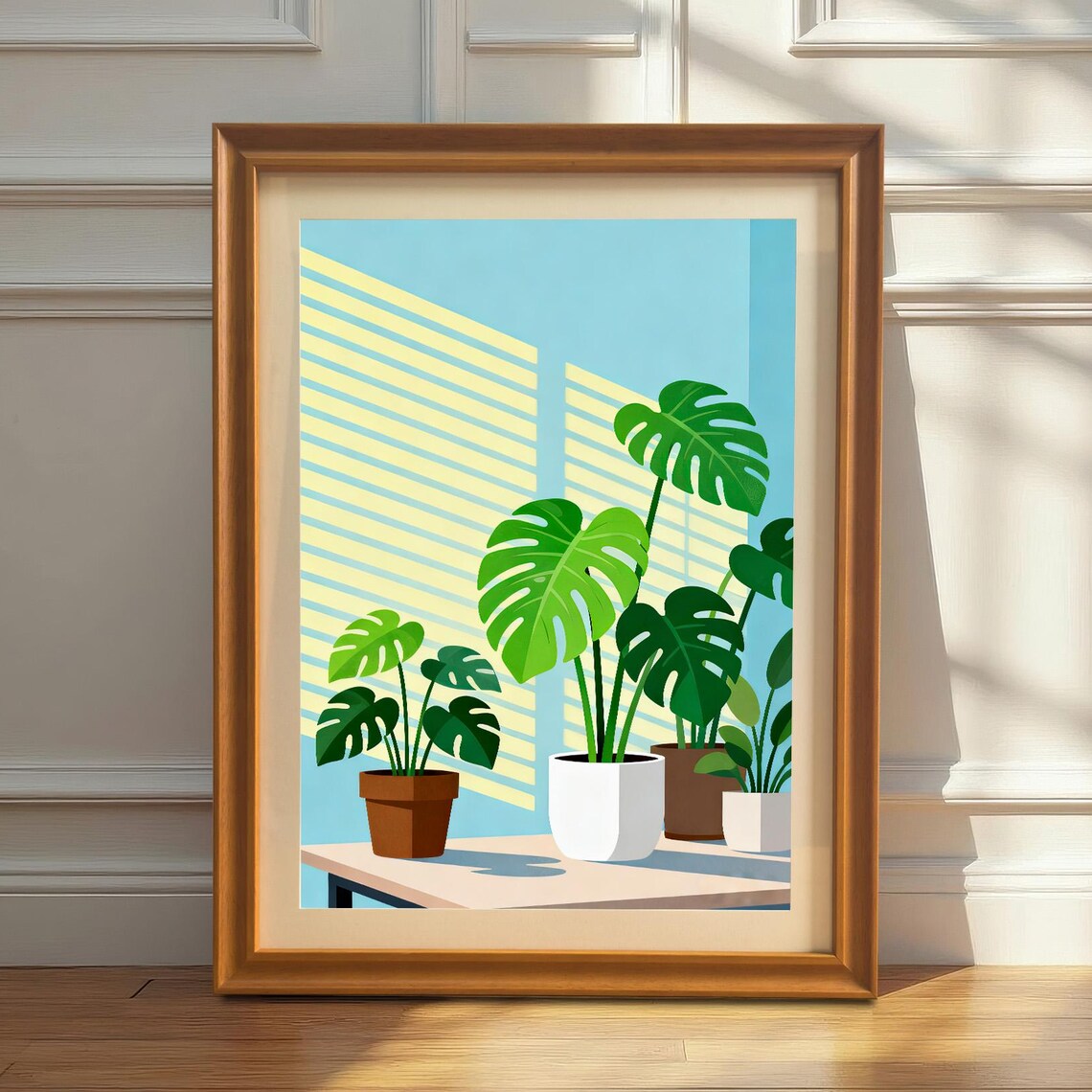 Monstera Houseplant Art Print, Modern Botanical