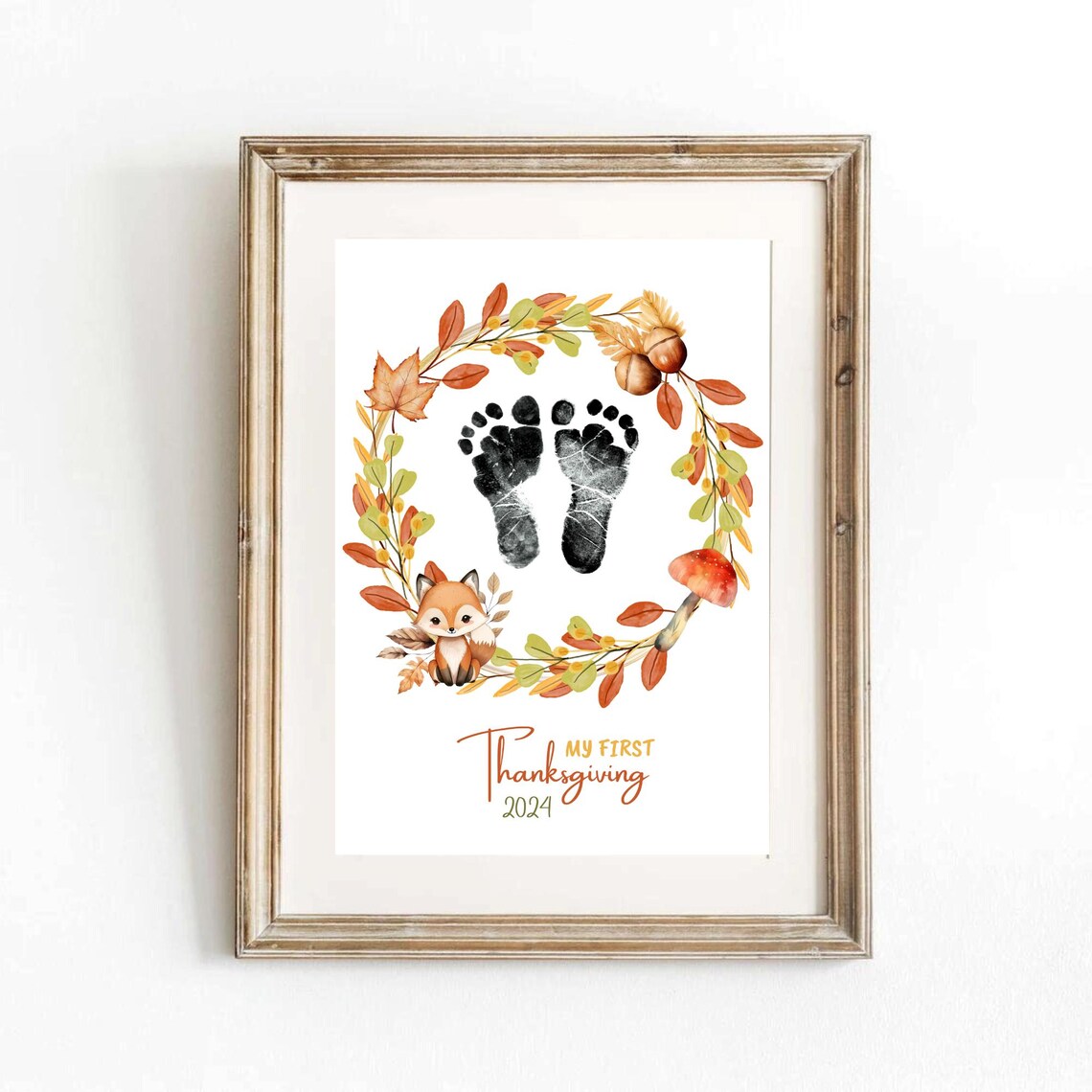 My First Thanksgiving Handprint Footprint Art Print - Image 3