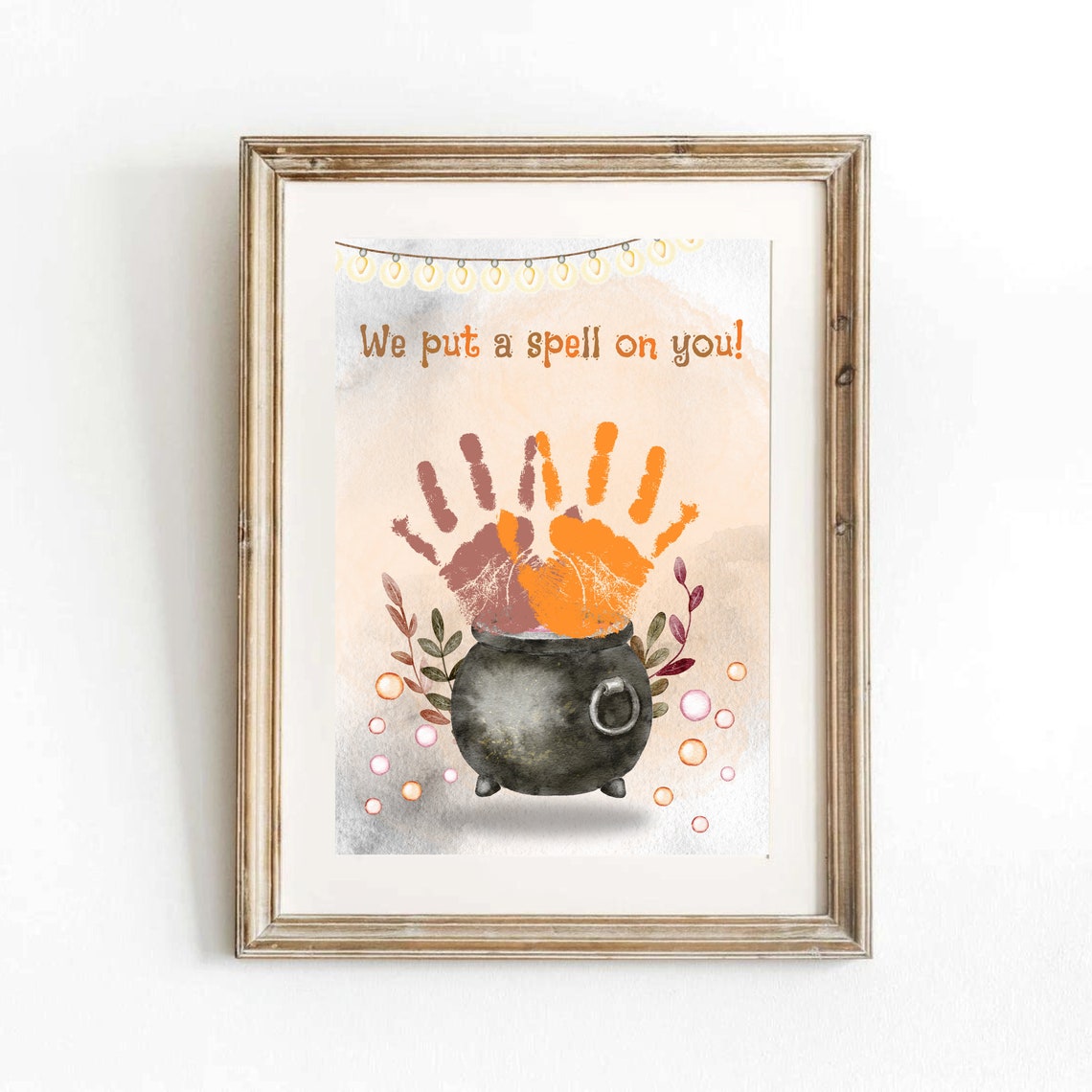 Baby Handprint Halloween Witch Cauldron Spell Keepsake Poster - Image 2