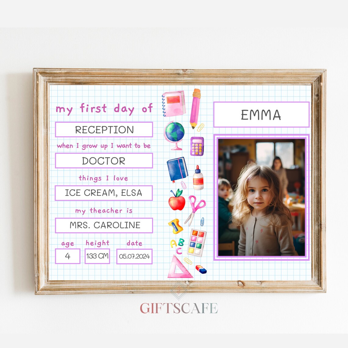 My 1st First Day School Sign Template Art Print