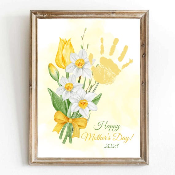 Gift Card For Mothers Day Baby Handprint Footprint Activity Craft First Mothers Day Gift For Mommy Mum Or Grandma From Kids