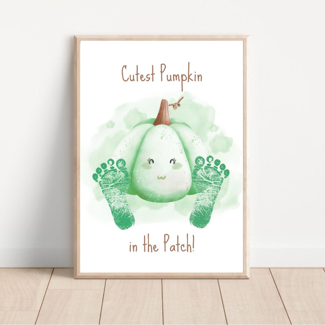 Cutest Pumpkin In The Patch Baby Footprint Fall Keepsake Wall Art - Image 3