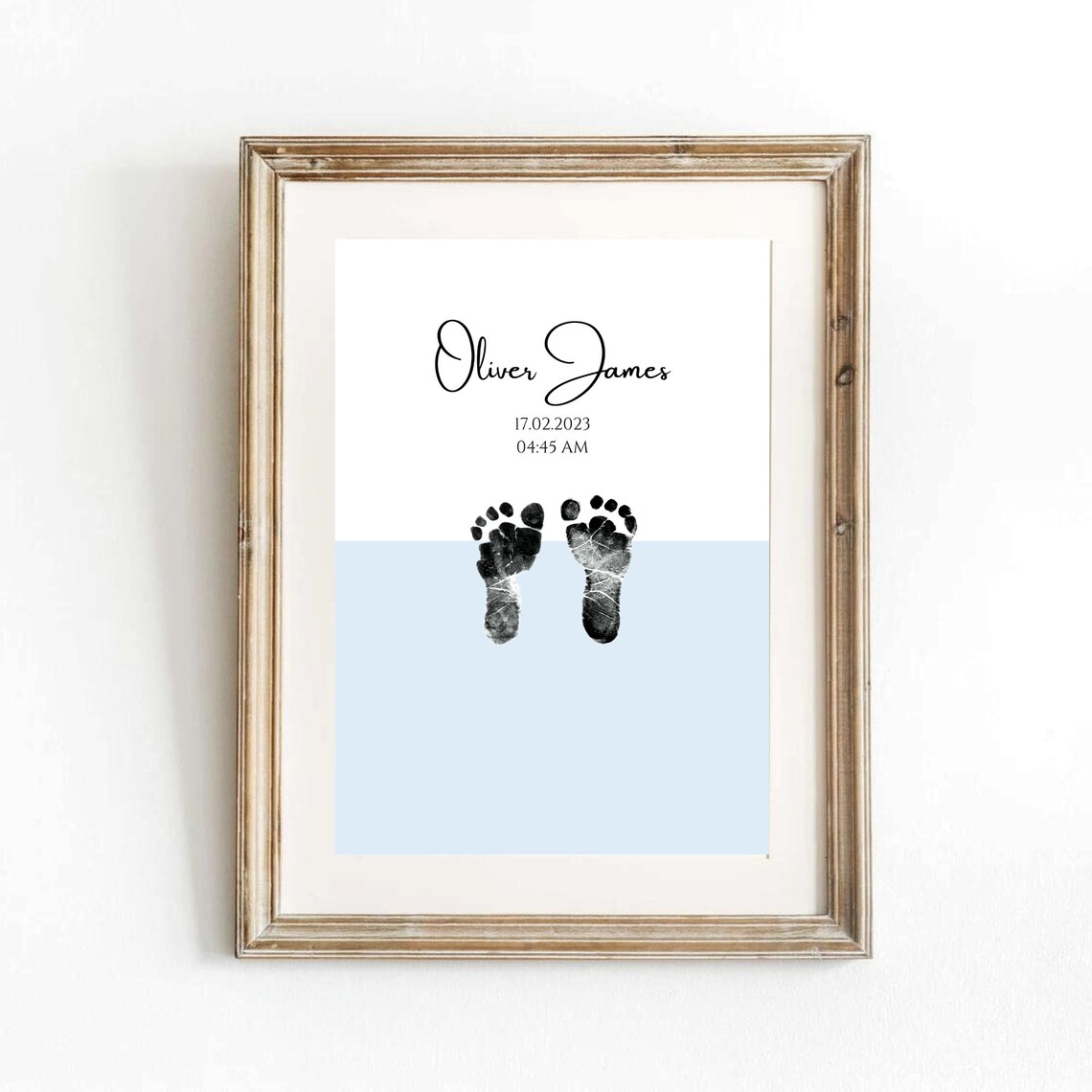 Personalised Pastel Baby Footprint Keepsake Print - Image 2