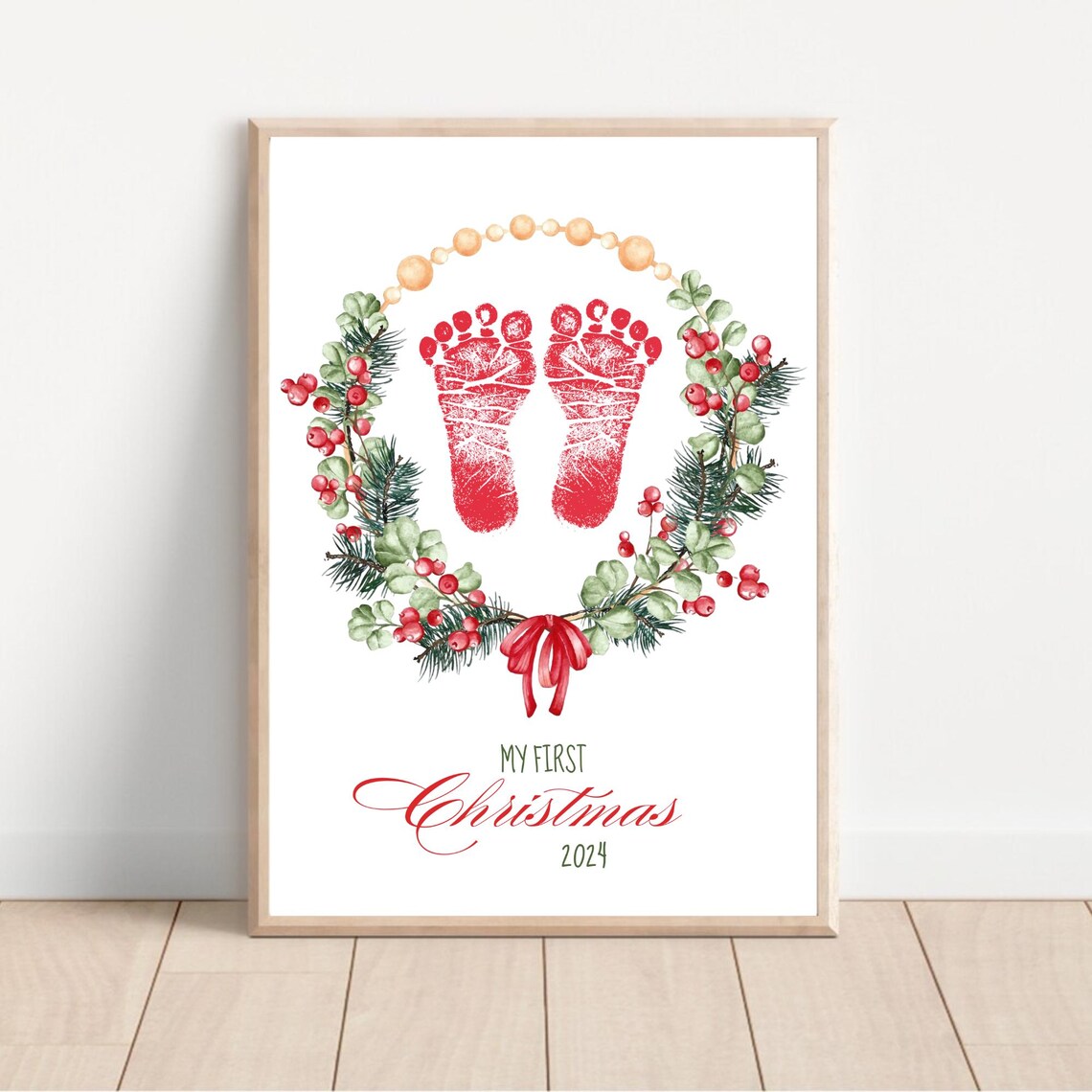 My First Christmas Footprint Art, Baby Keepsake Print - Image 3