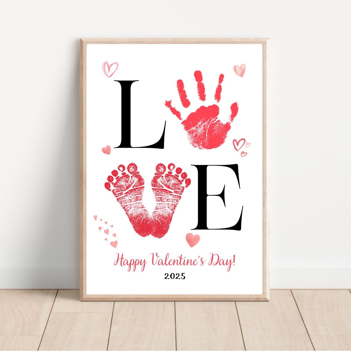 Valentine Footprint Keepsake Art, Toddler Heart Craft - Image 2