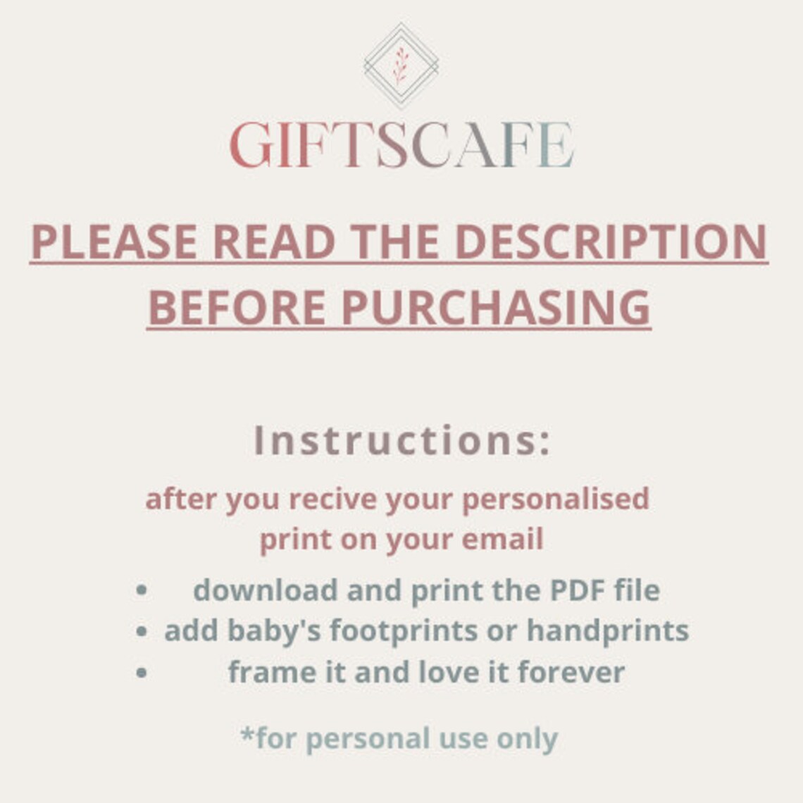 Newborn Baby Footprint Keepsake Photo Frame Rainbow Birth Poster - Image 3