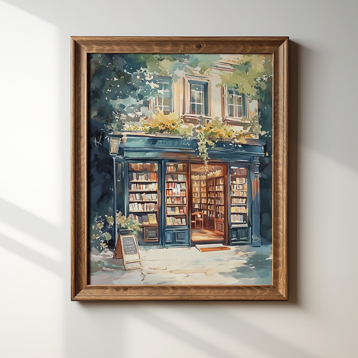 New York Bookshop Watercolor Art Print, Bookish - Image 2