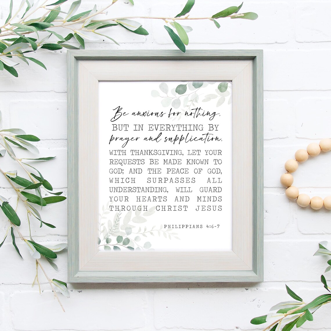 Be Anxious For Nothing Philippians 4:6-7 Art Print - Image 3