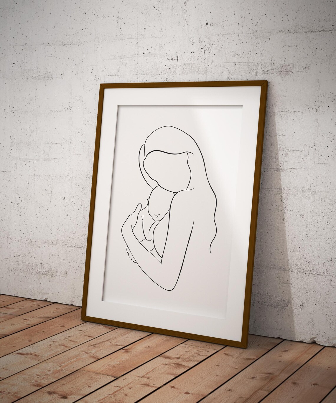 Mother And Child Minimalist Nordic Nursery Art Print - Image 3
