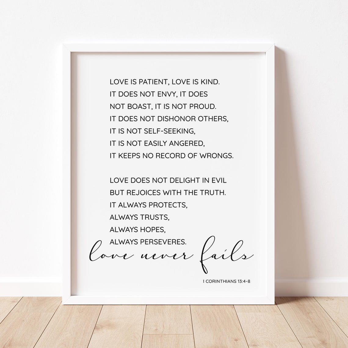 Love Is Patient Love Is Kind 1 Corinthians 13 Wedding Quote Poster