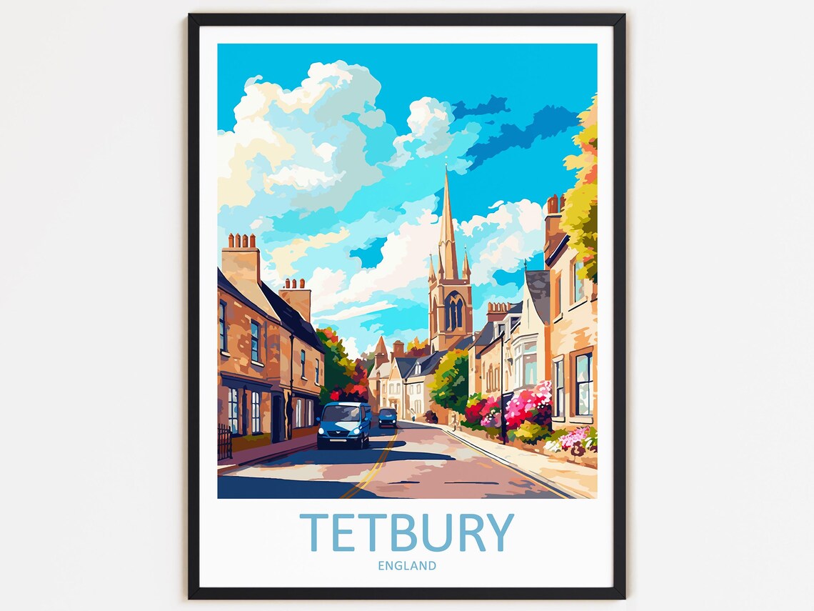 Tetbury Travel Poster, England Home Decoration