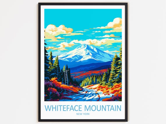 Whiteface Mountain Travel Poster, New York Decor