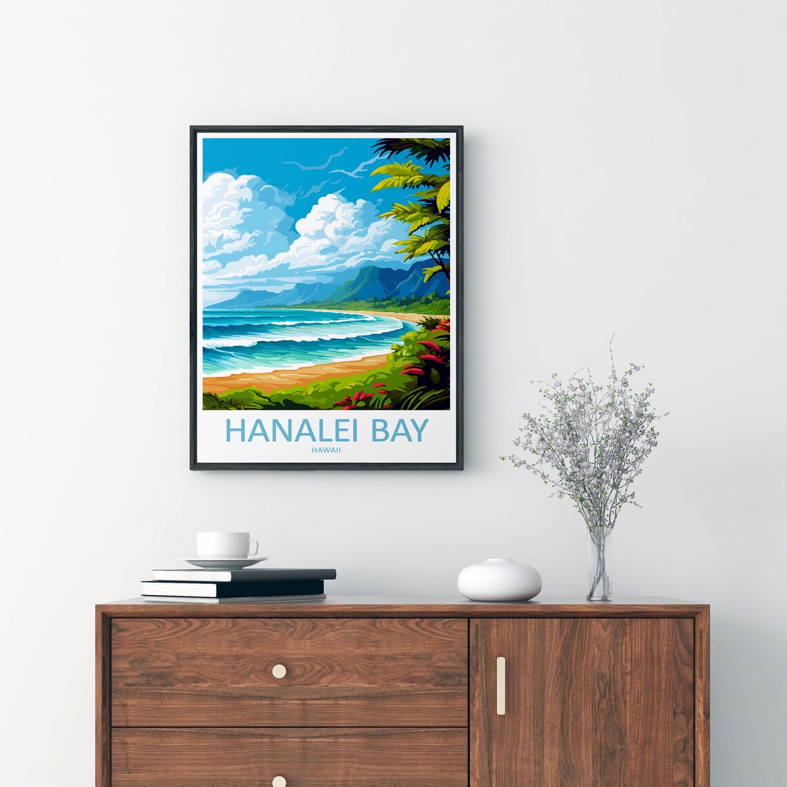 Hanalei Bay Travel Poster, Hawaii Wall Decor - Image 2