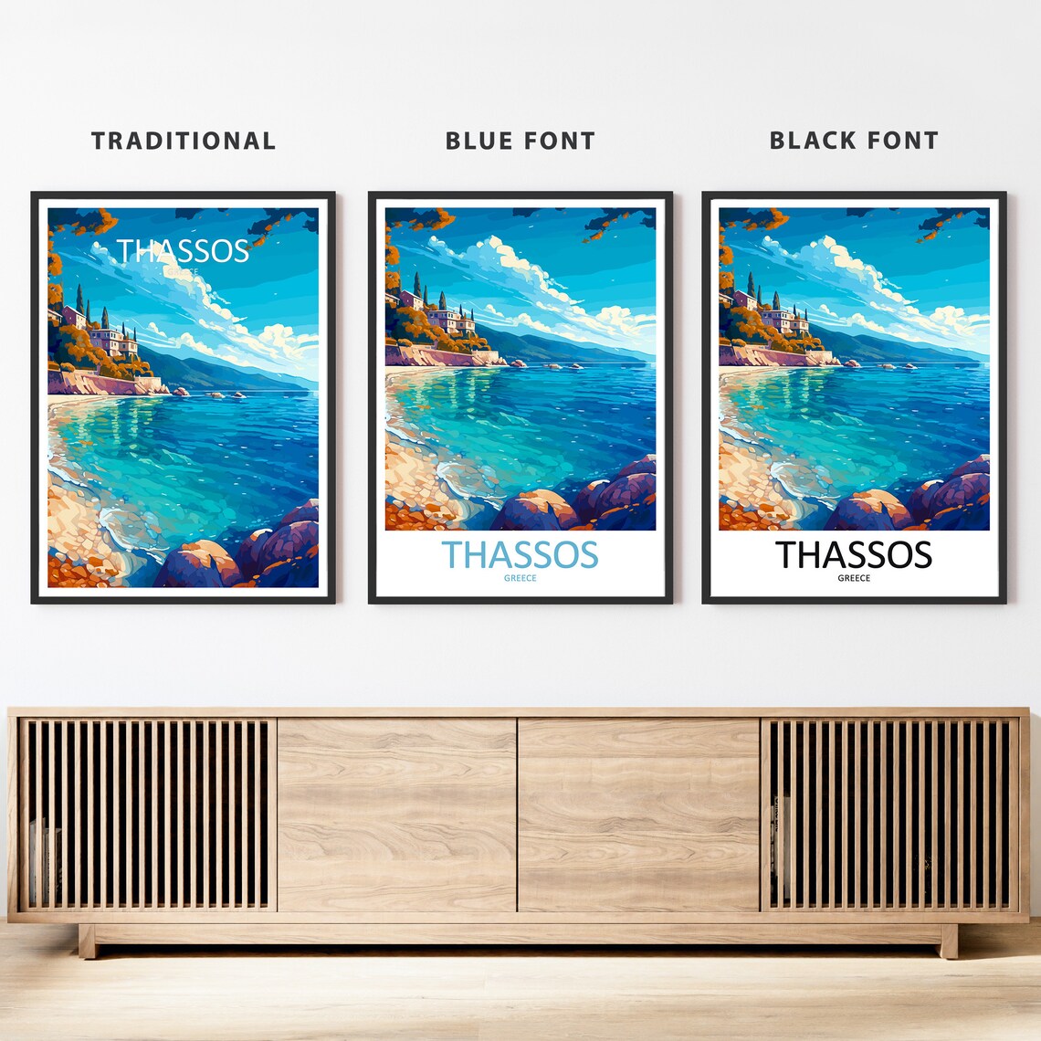 Thassos Travel Poster, Greece Home Decor - Image 2