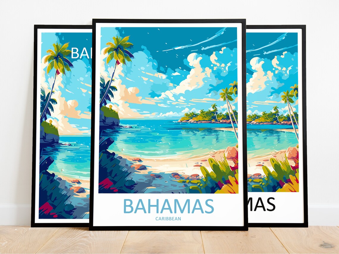 Bahamas Travel Print, Caribbean Home Decor - Image 3