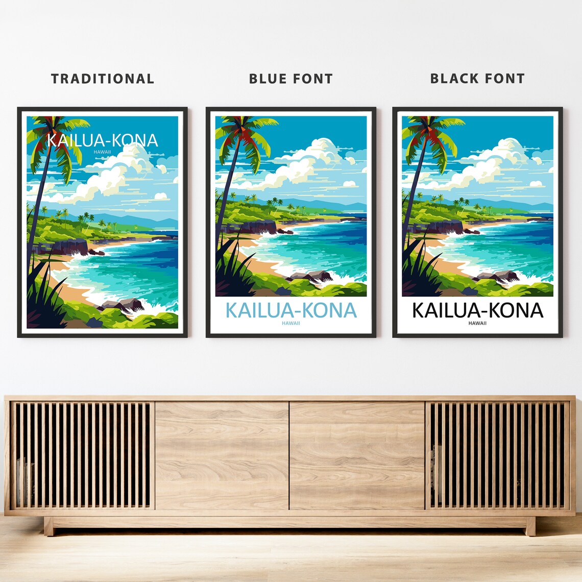 Kailua Kona Travel Poster, Hawaii Gift for Art Lovers - Image 2