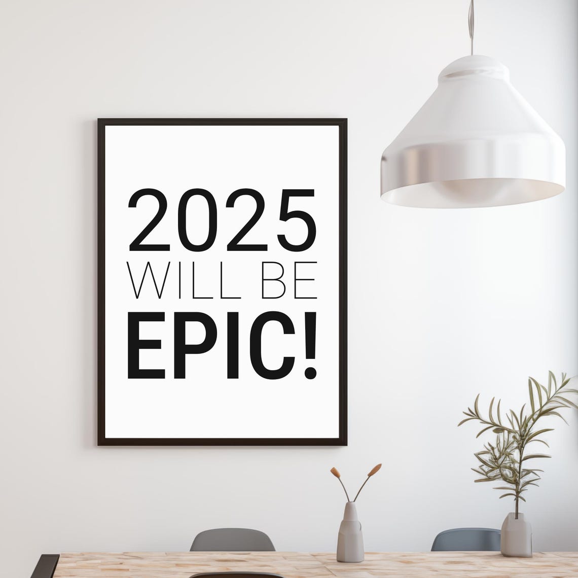 2025 Will Be Epic Bold Black Typography New Year Party Wall Poster - Image 3