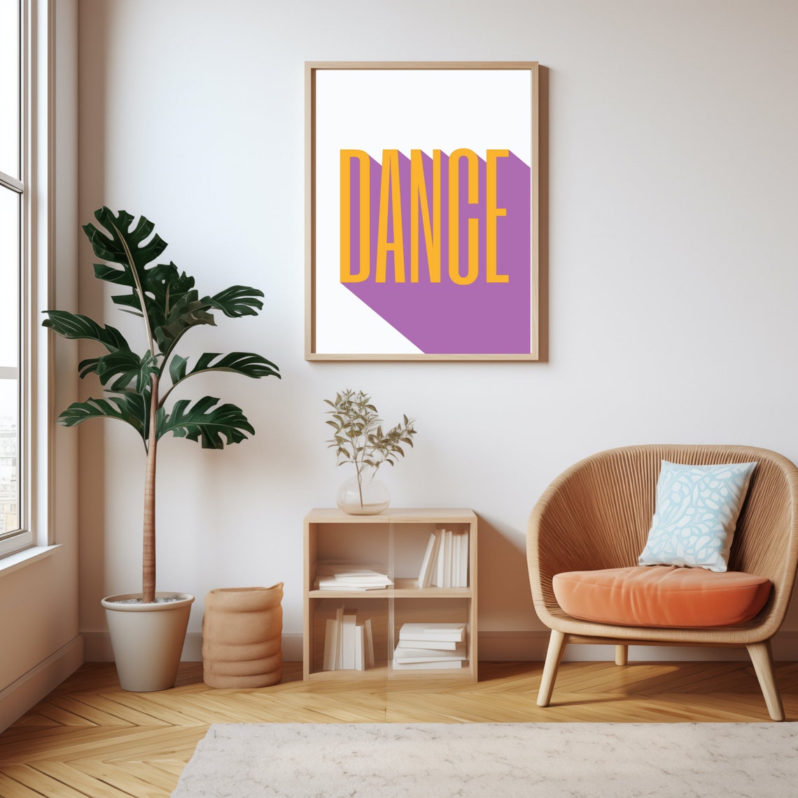 Dance Bold Retro Typography Orange Purple Modern Home Decor Print - Image 4