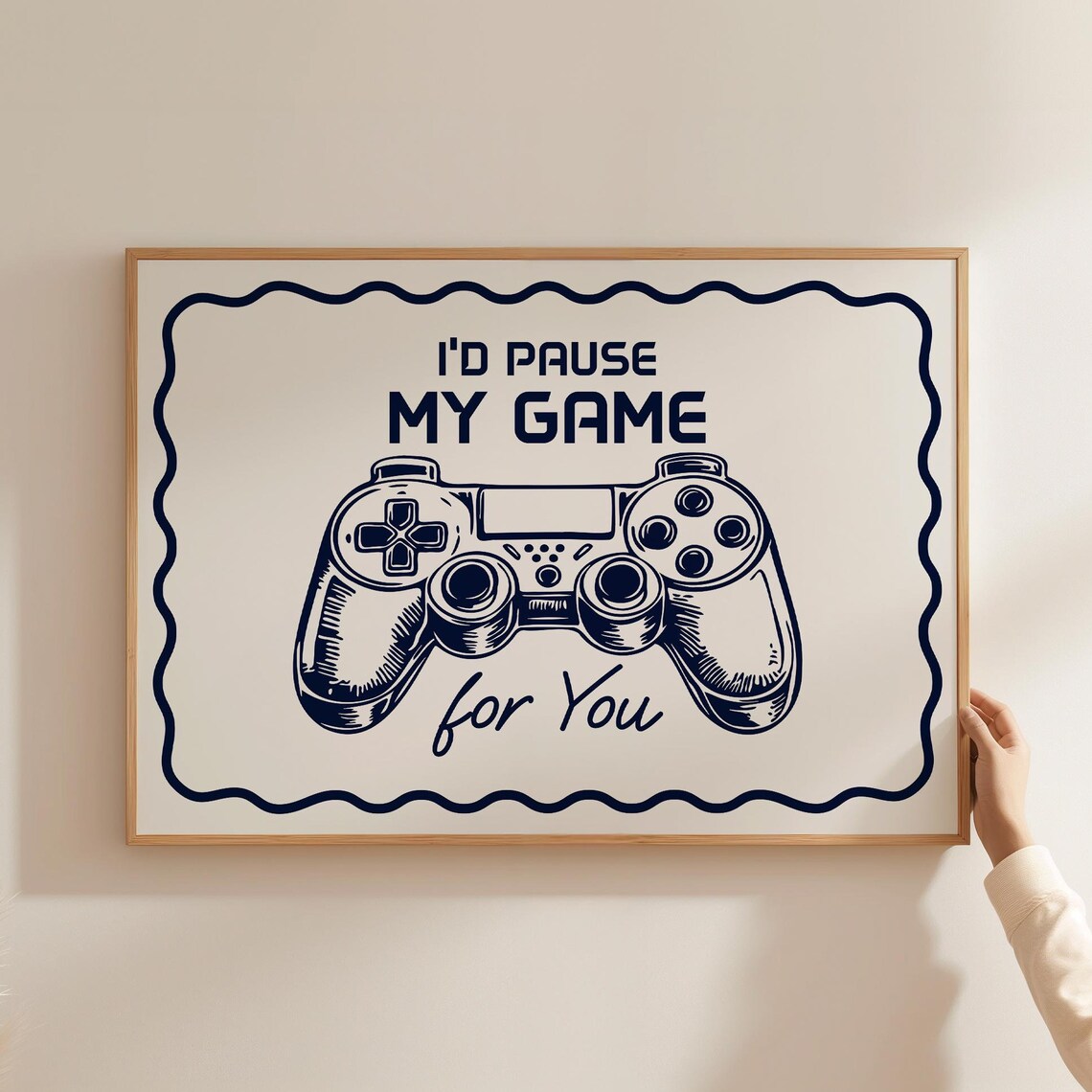 Id Pause My Game For You Sweet Cute Gamer Valentine Love Poster