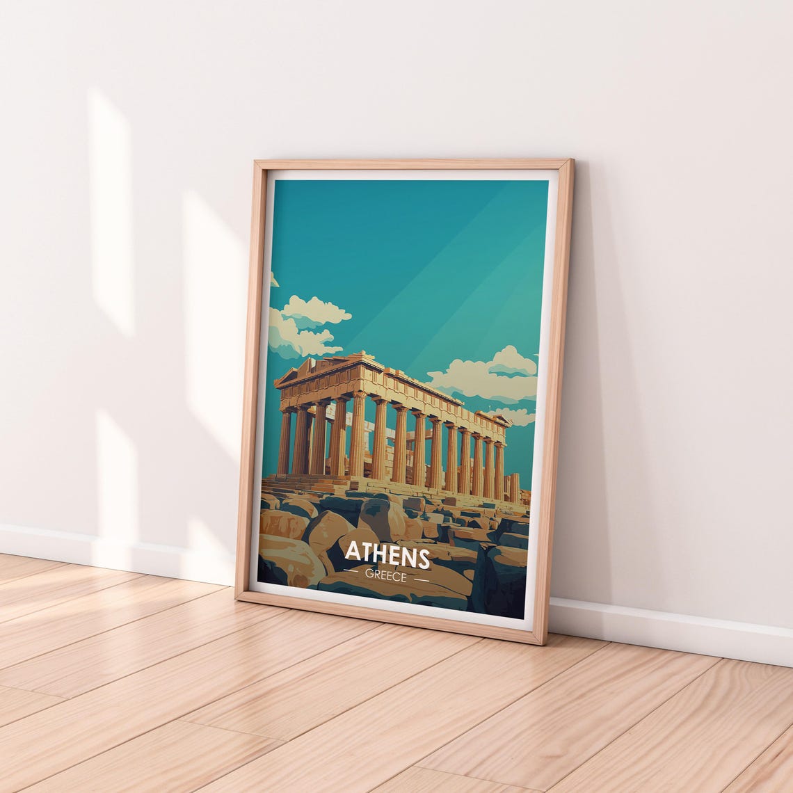 Athens Greece Parthenon Acropolis Columns Vintage Travel Poster - Image 2