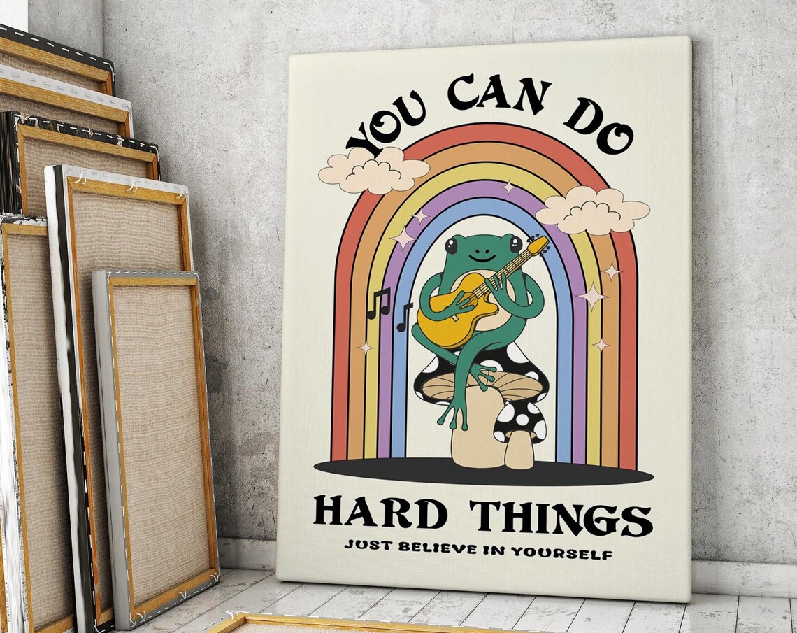 You Can Do Hard Things Retro Motivation Poster - Image 3