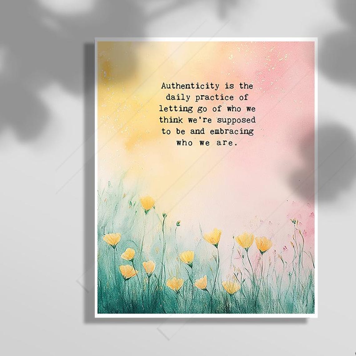 Brene Brown Authenticity Daily Practice Wildflower Meadow Quote Poster - Image 3