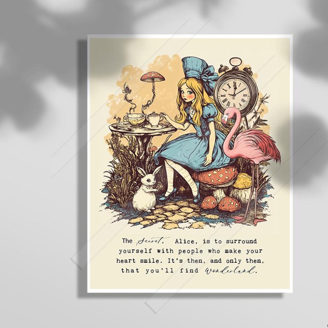 Vintage Alice In Wonderland Quote Wall Art Print