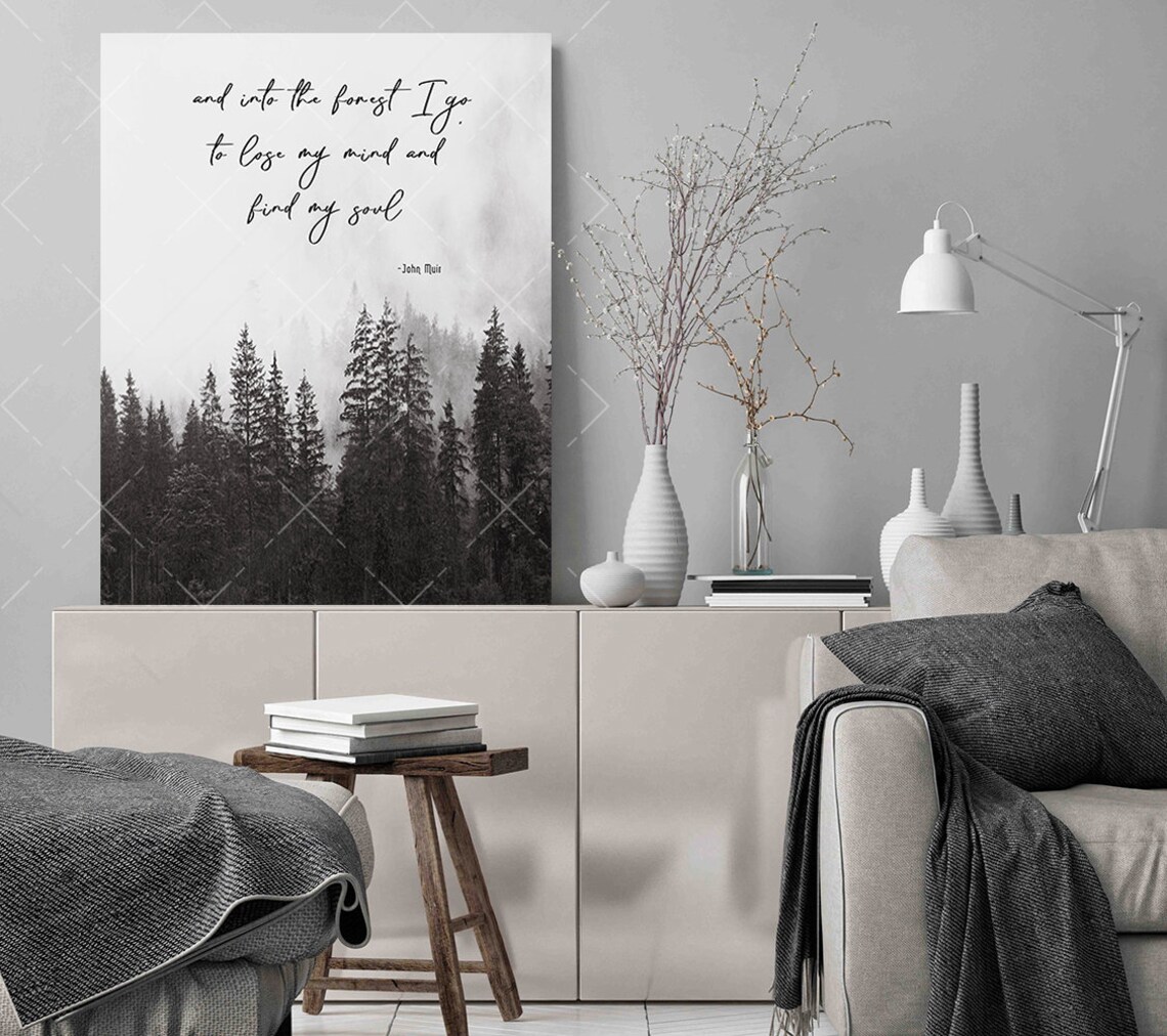 John Muir Quote, Watercolor Forest Poster Print - Image 3