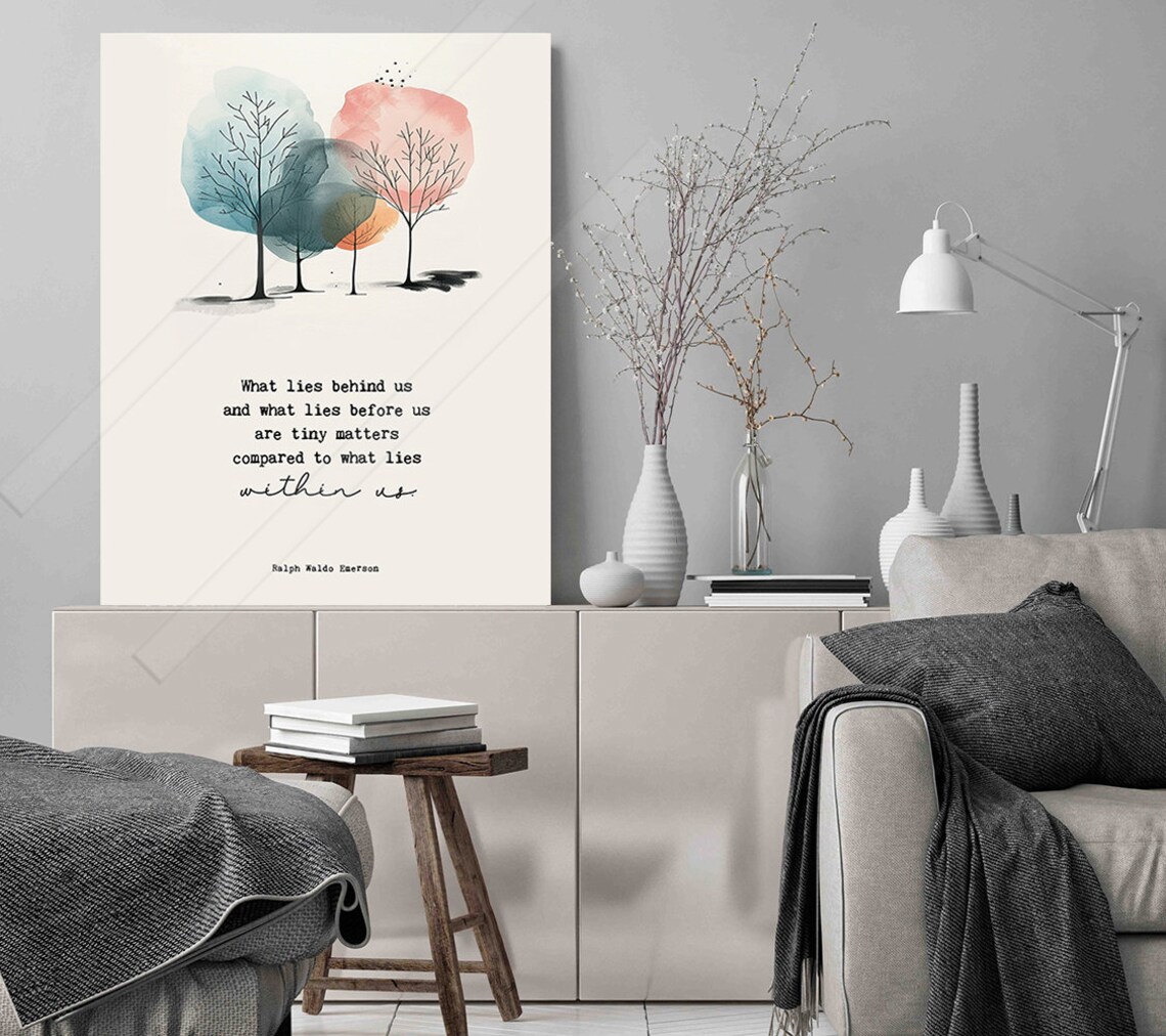 Ralph Waldo Emerson Quote, What Lies Within Us Print - Image 3