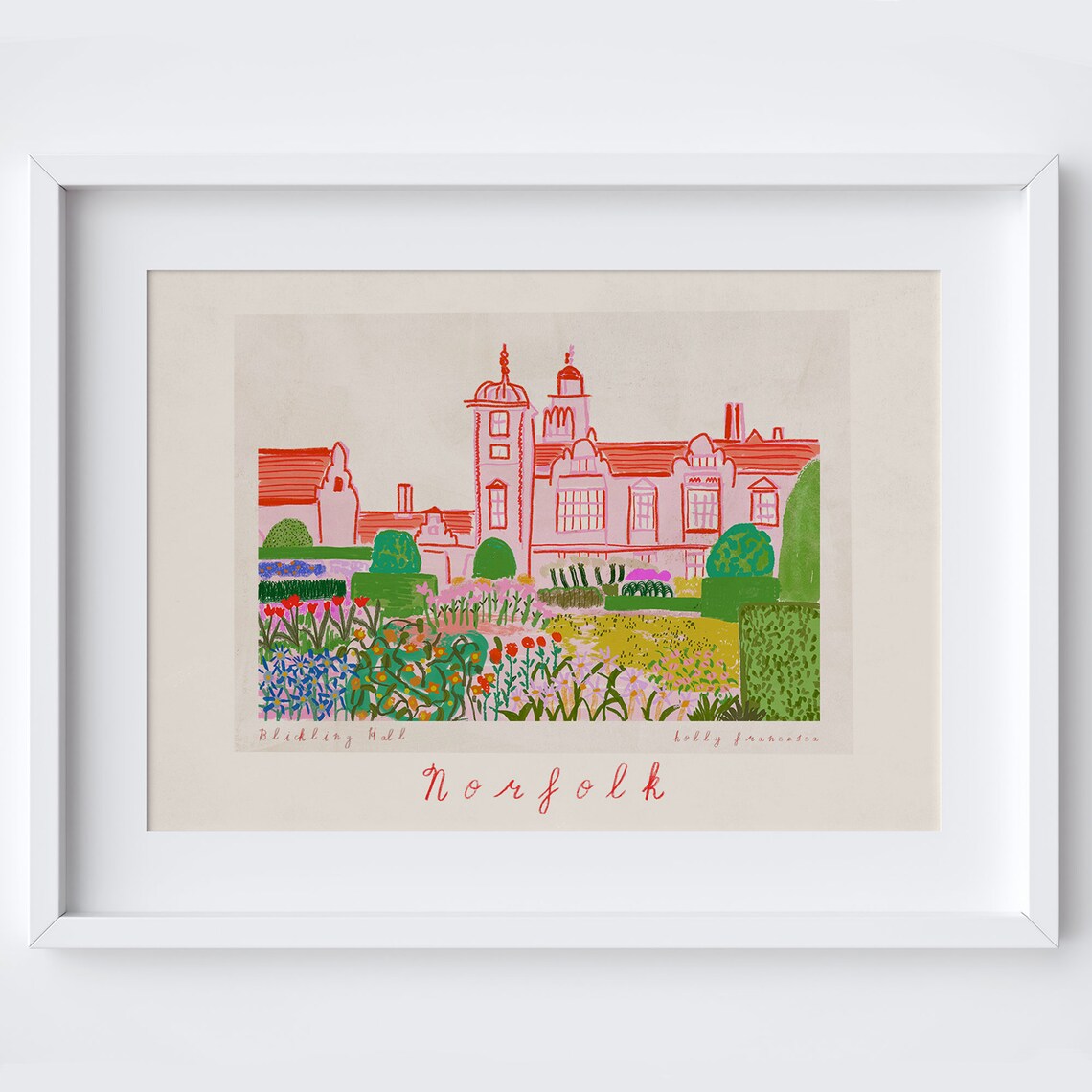 Blickling Hall Norfolk Painted Scene Travel Poster