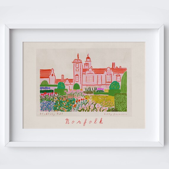 Blickling Hall Norfolk Painted Scene Travel Poster