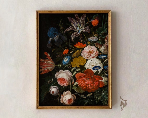 Still Life Painting French Country Decor Cottage Core Antique Printvintage Artvictorian Flower Fine Artbotanical Print