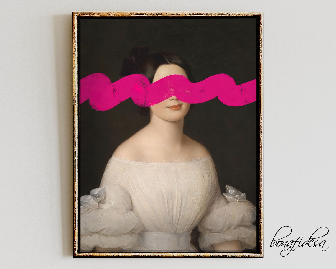 Maximalist Altered Portrait Art Print, Baroque Style