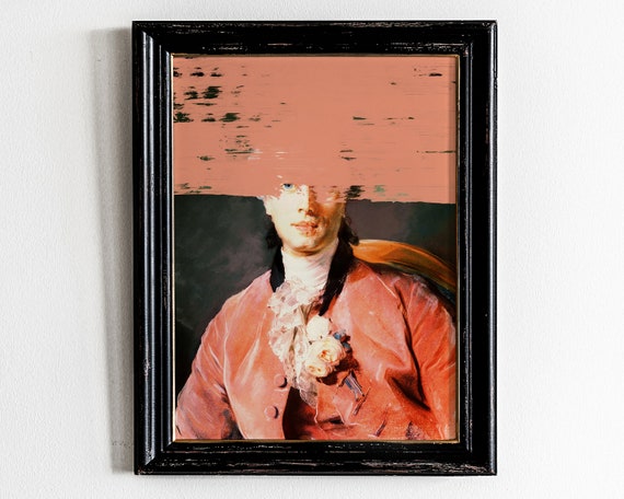 Funky Wall Art Maximalist Decor Funny Altered Quirky Feminine Portrait Eclectic Gallery Print