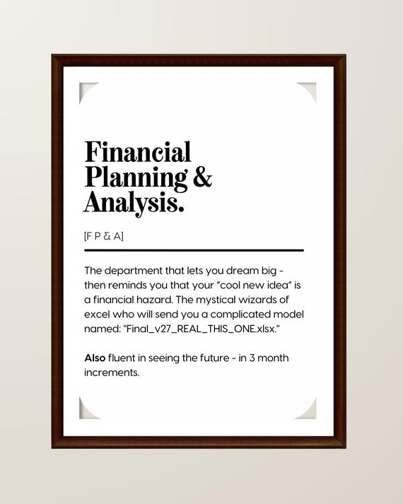 Funny Finance Fpa Office Poster Department Wall Art Accounting Humour Decor