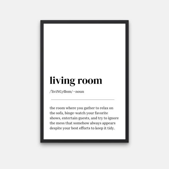 Living Room Wall Art Living Room Definition Wall Art Cozy Home Decor Living Room Art Definition Poster Housewarming Gift