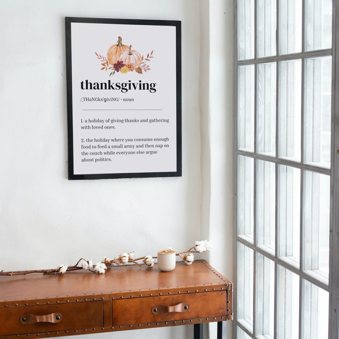 Thanksgiving Definition Watercolor Pumpkins Fall Dictionary Poster - Image 2