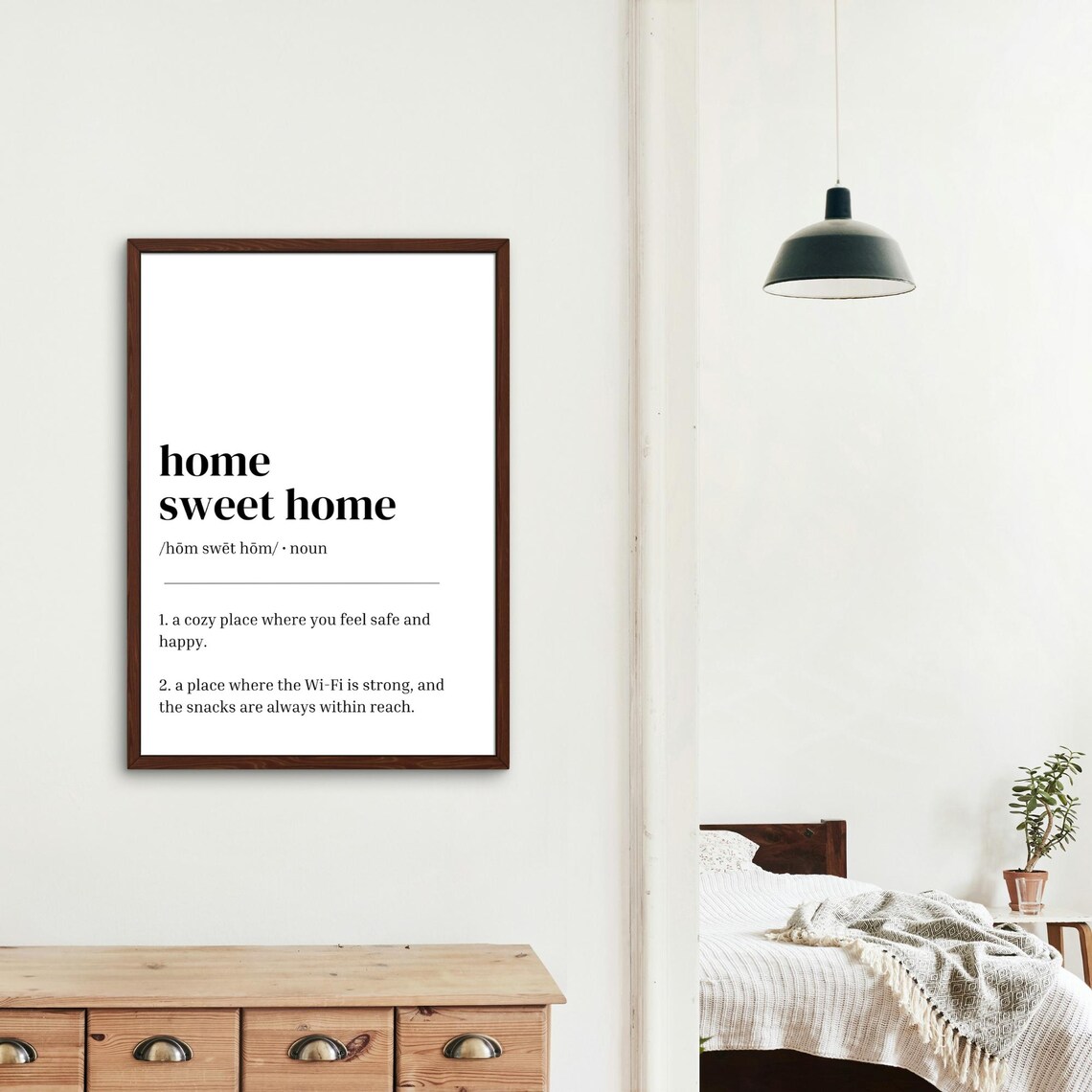 Home Sweet Home Definition Minimalist WiFi Snacks Funny Quote Poster - Image 2
