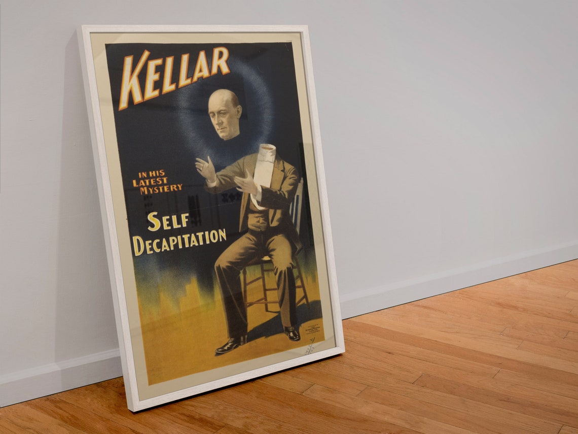 Kellar Self Decapitation Floating Head Vintage Magic Show Poster - Image 4