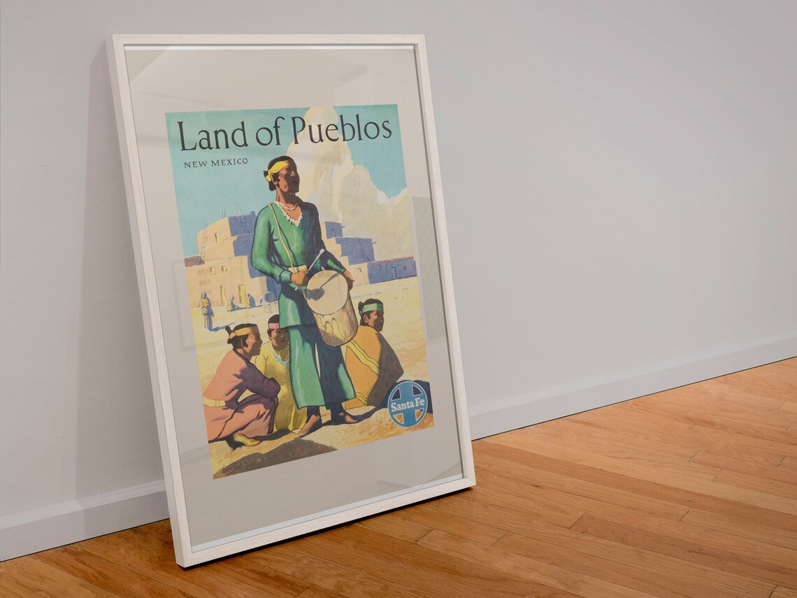 Santa Fe Land Of Pueblos Vintage Travel Poster Print - Image 4
